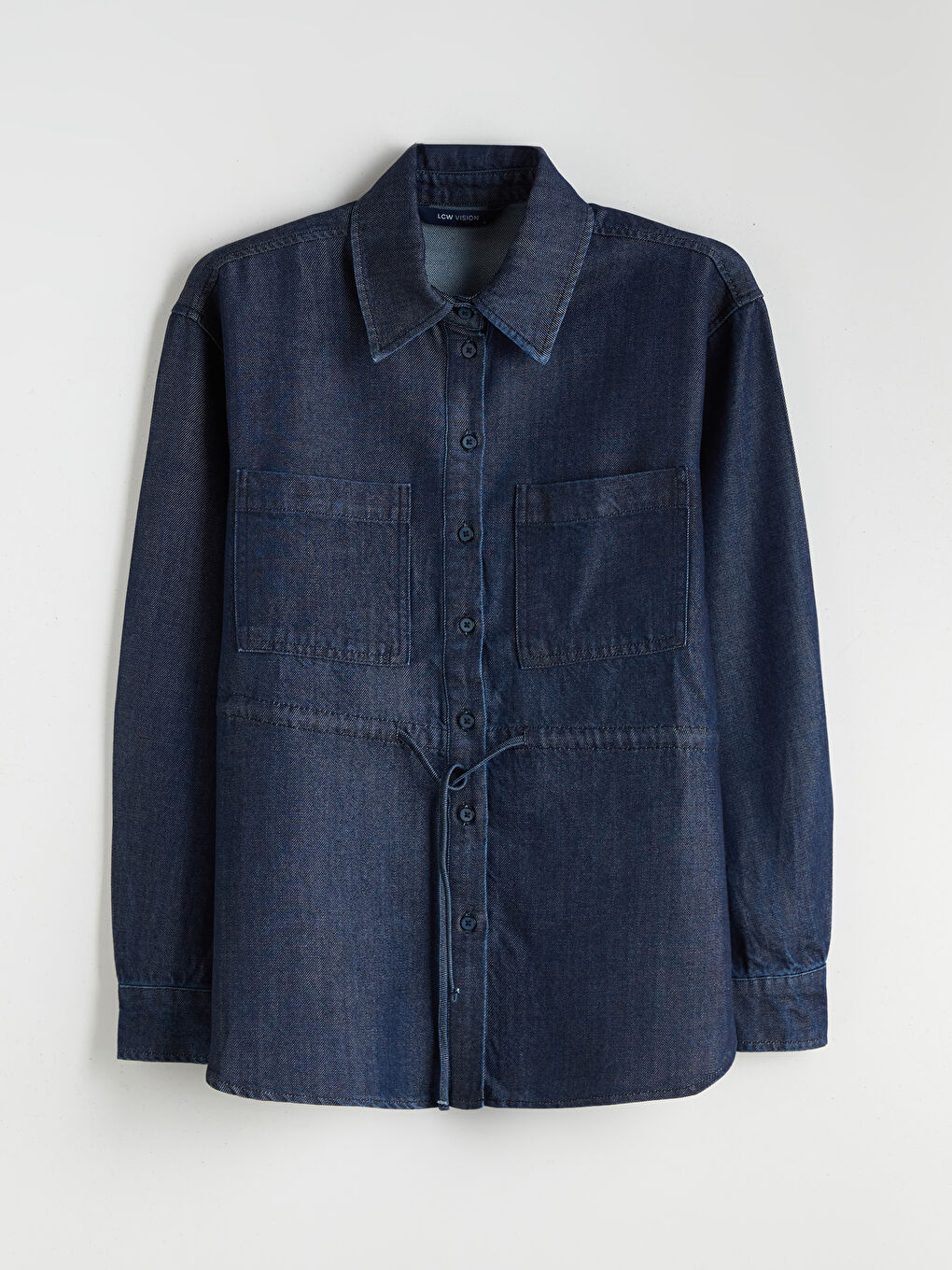 İndigo Kadın Jean Gömlek-4