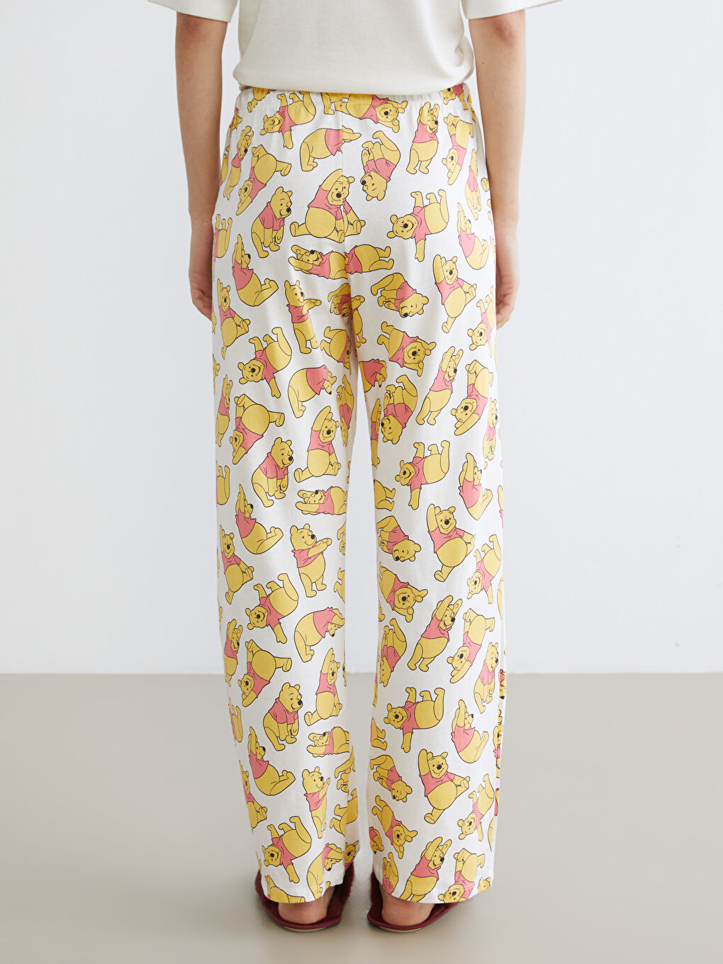 Ekru Winnie the Pooh Desenli Kadın Pijama Alt-3