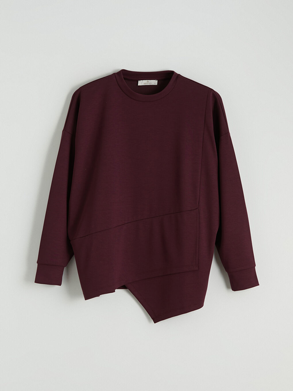 Bordo Bisiklet Yaka Kadın Sweatshirt-4