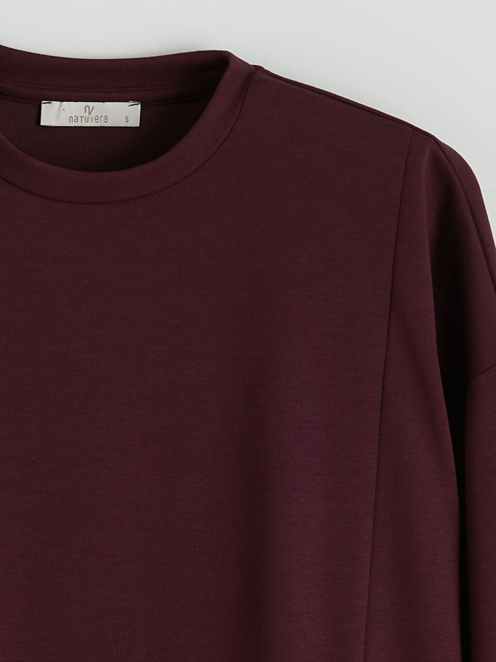 Bordo Bisiklet Yaka Kadın Sweatshirt-5