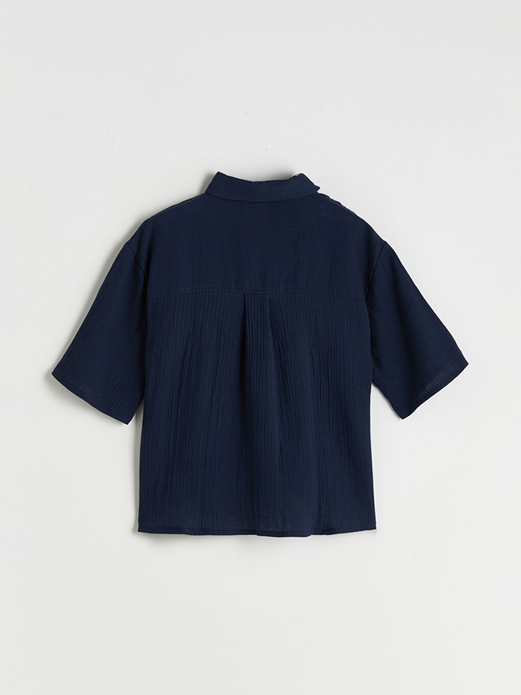 Lacivert Dokulu Kadın Gömlek-5