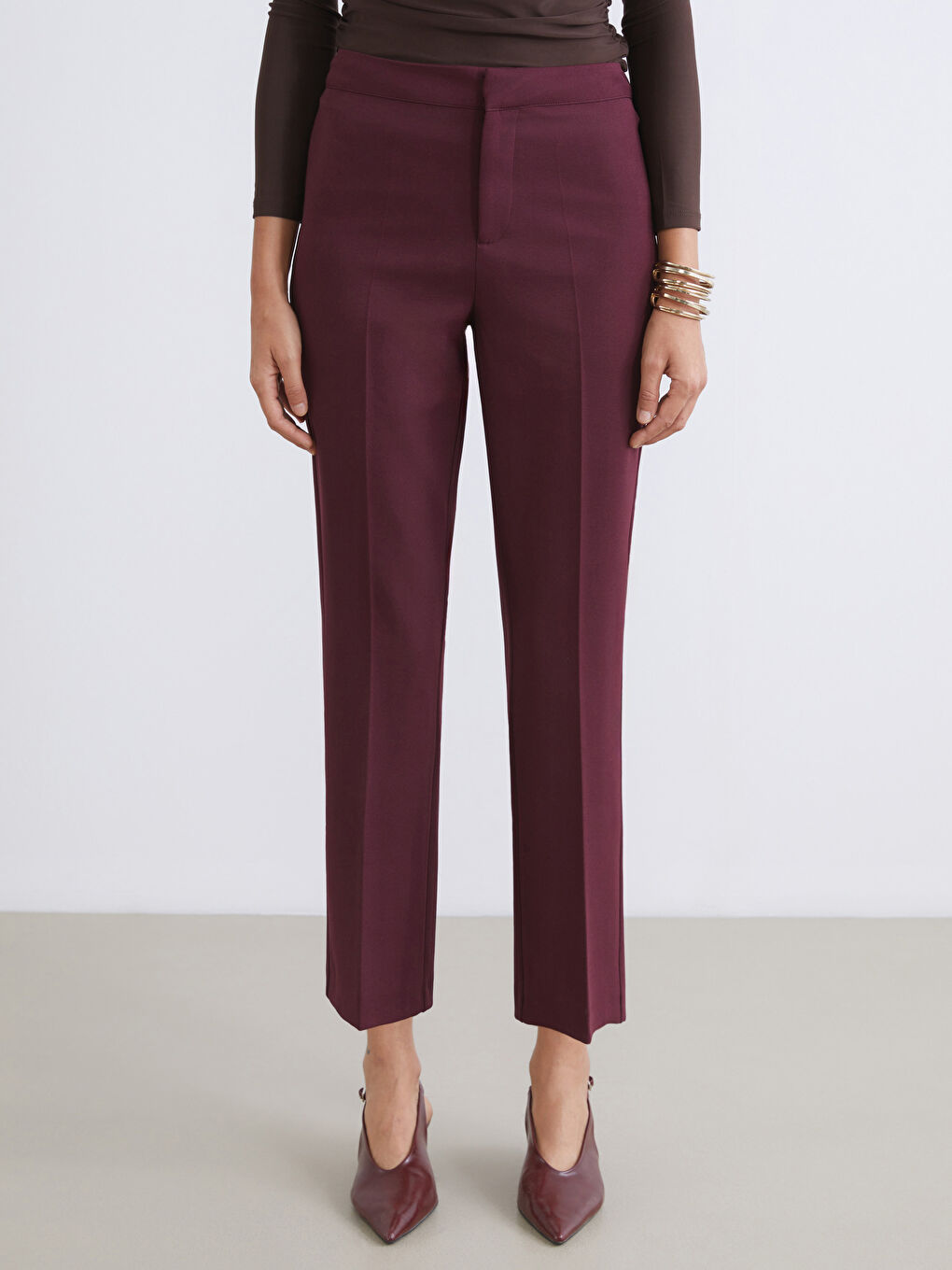 Slim Fit Women's Trousers-1