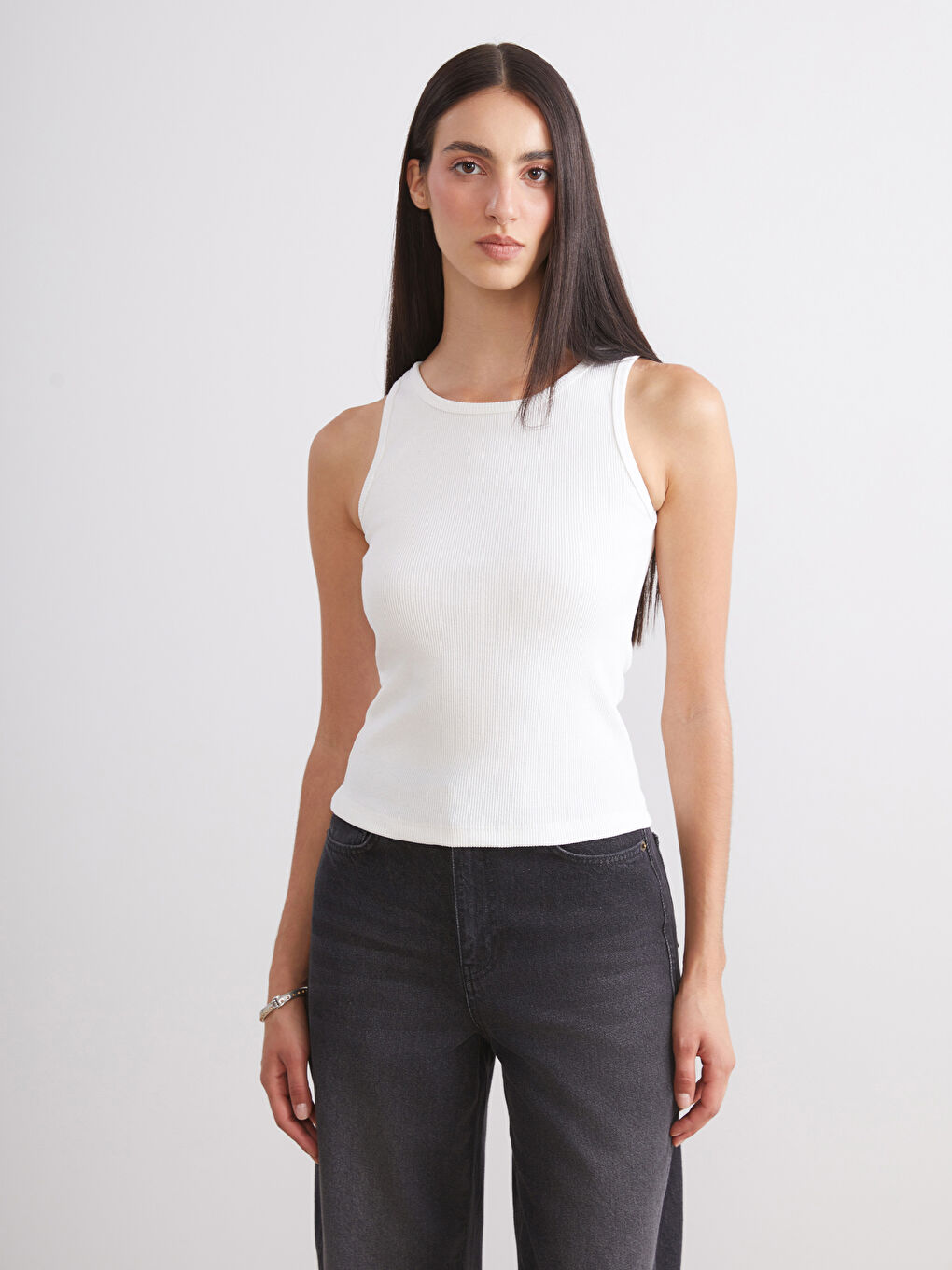 Siyah Bisiklet Yaka Kadın Atlet 2'li-2