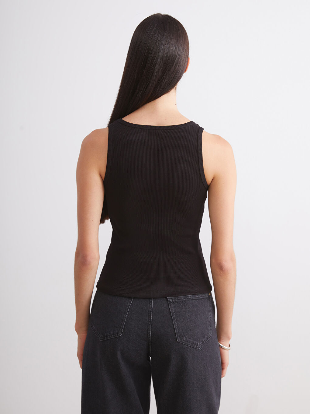 Siyah Bisiklet Yaka Kadın Atlet 2'li-8