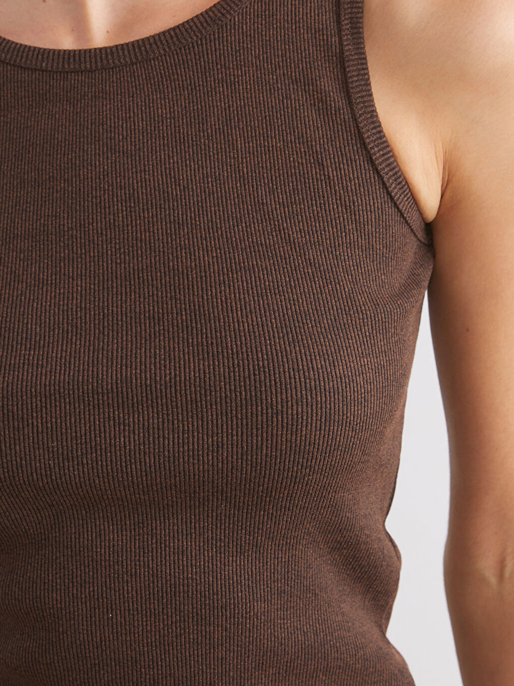 Bej Bisiklet Yaka Kadın Atlet 2'li-5