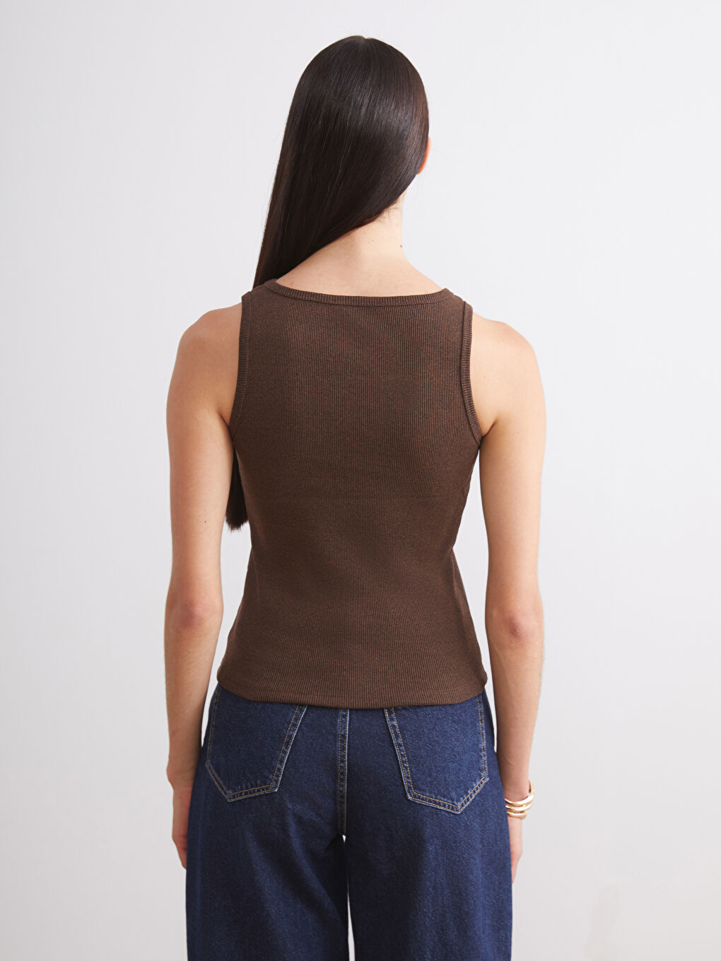 Bej Bisiklet Yaka Kadın Atlet 2'li-7