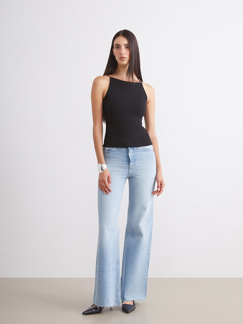 Siyah Halter Yaka Askılı Kadın Atlet 2'li-3