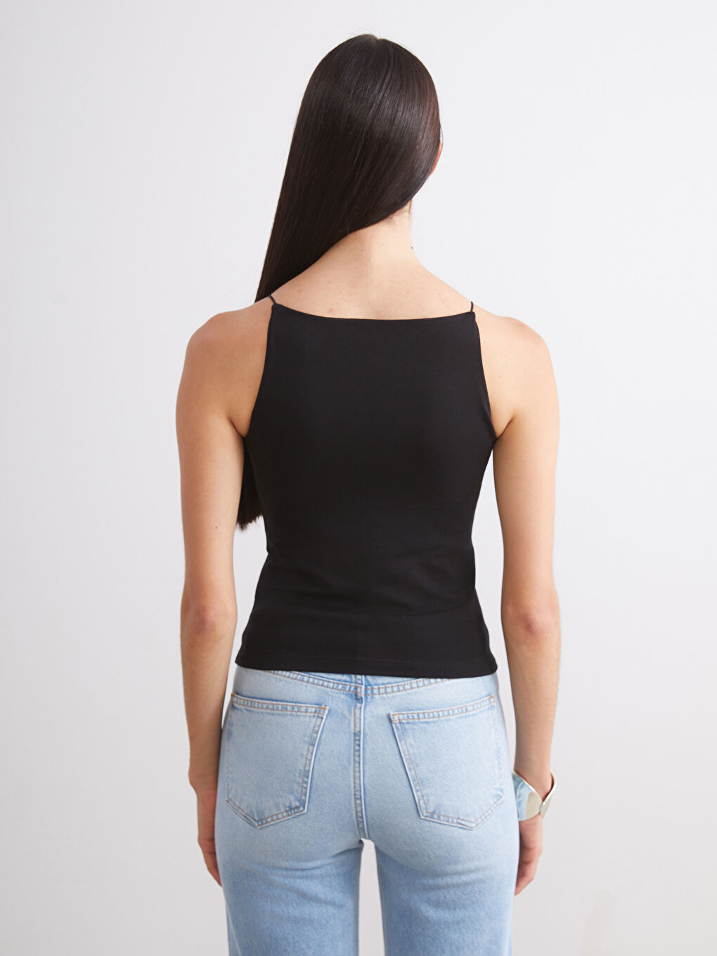 Siyah Halter Yaka Askılı Kadın Atlet 2'li-7