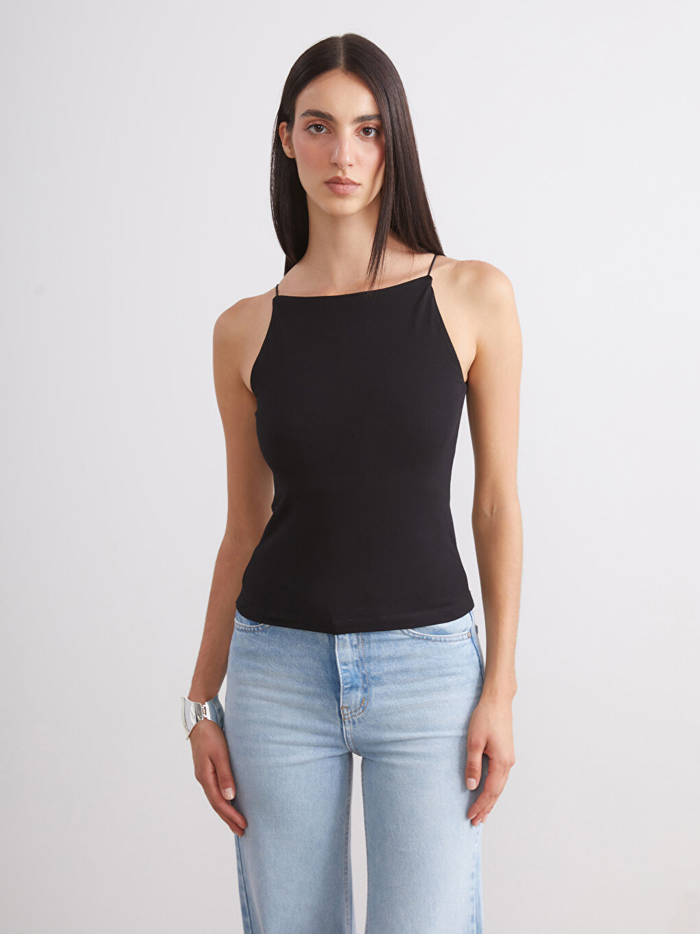 Bordo Halter Yaka Askılı Kadın Atlet 2'li-2