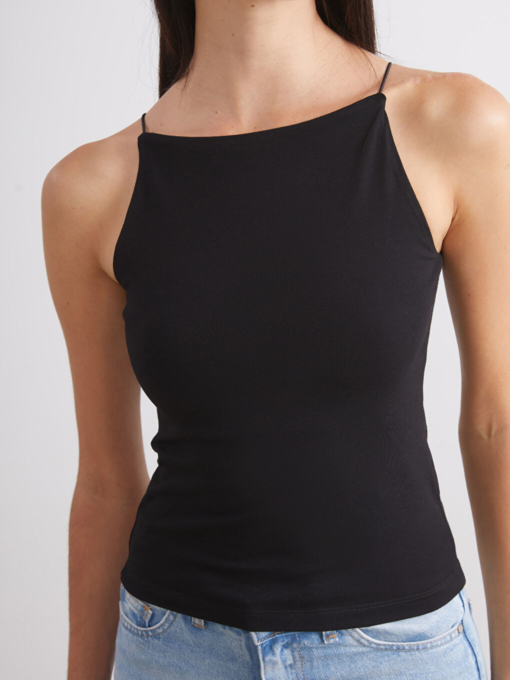 Bordo Halter Yaka Askılı Kadın Atlet 2'li-5