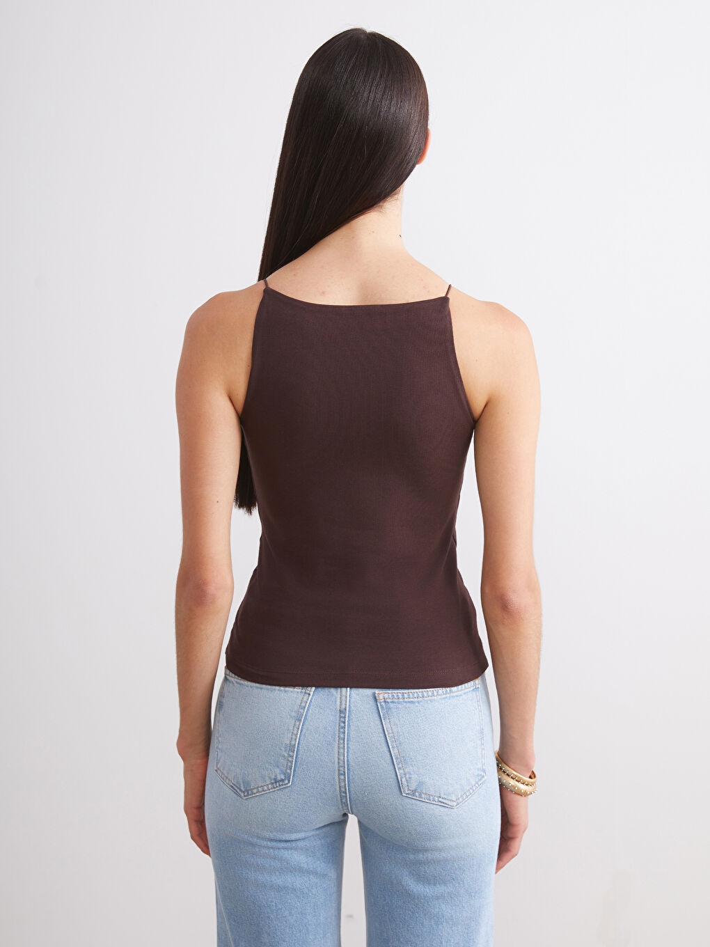 Bej Halter Yaka Askılı Kadın Atlet 2'li-6