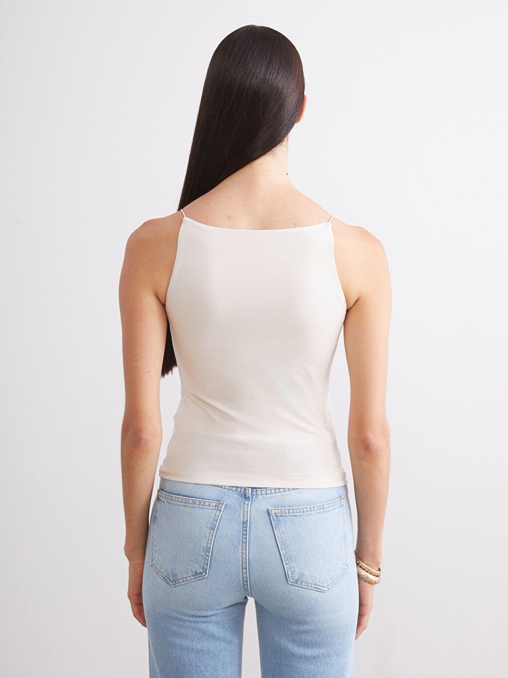 Bej Halter Yaka Askılı Kadın Atlet 2'li-7