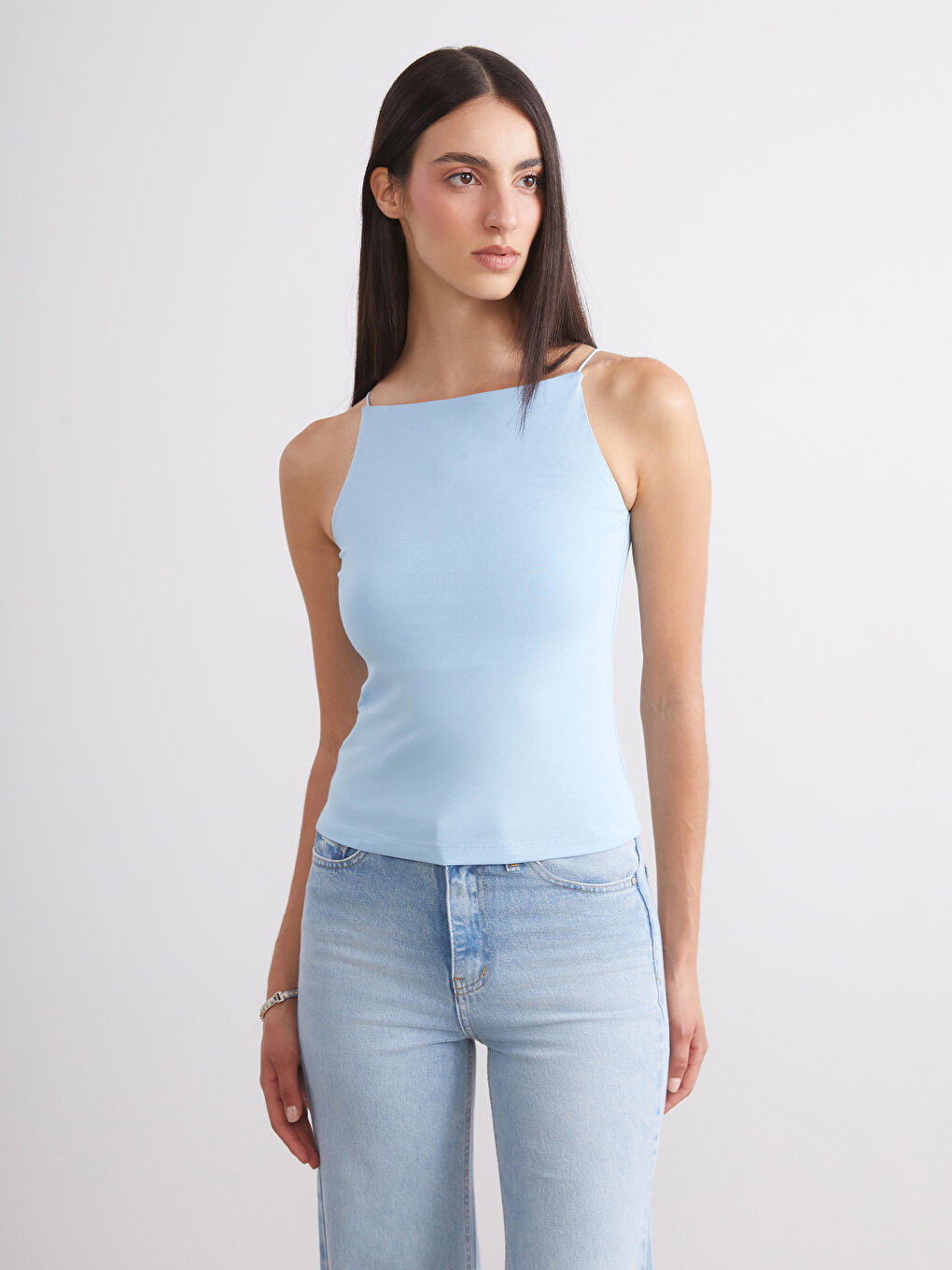 Pembe Halter Yaka Askılı Kadın Atlet 2'li-2