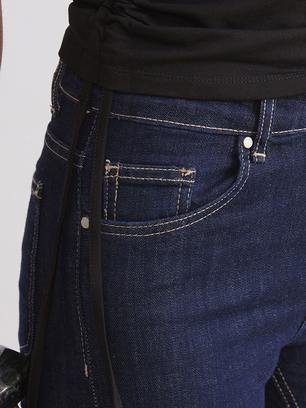 Siyah Kare Yaka Büzgülü Kadın Atlet 2'li-4