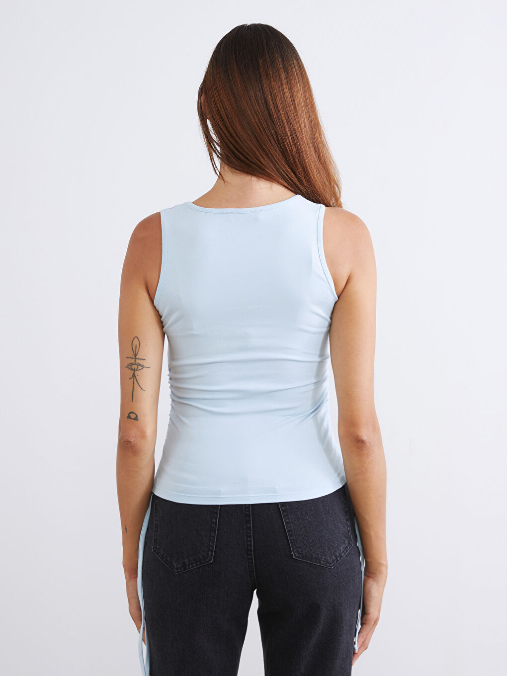 Sarı Kare Yaka Büzgülü Kadın Atlet 2'li-7