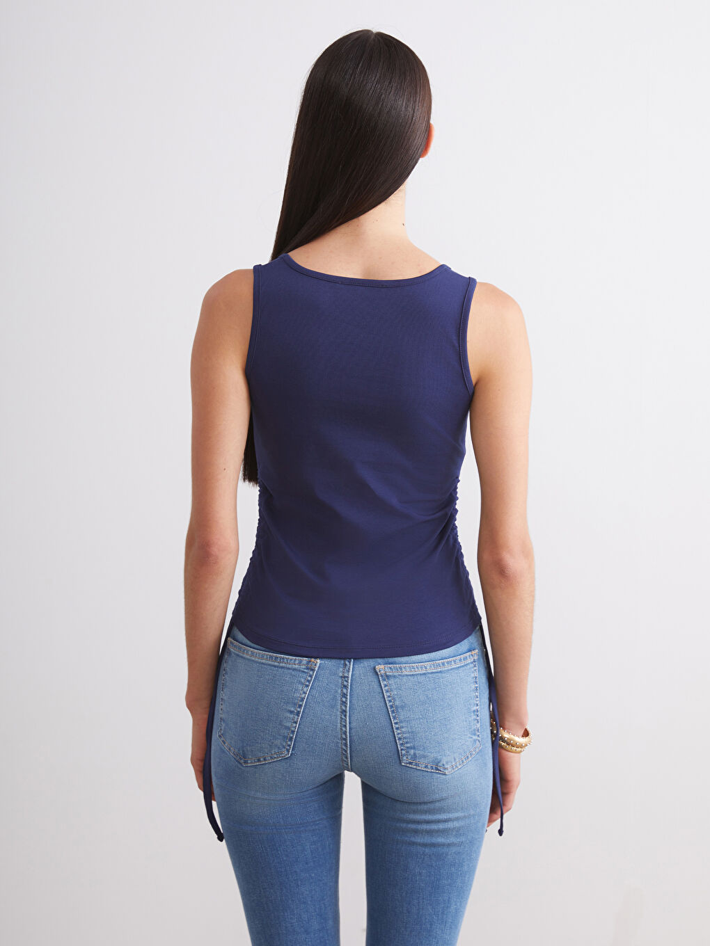 Pembe Kare Yaka Büzgülü Kadın Atlet 2'li-6