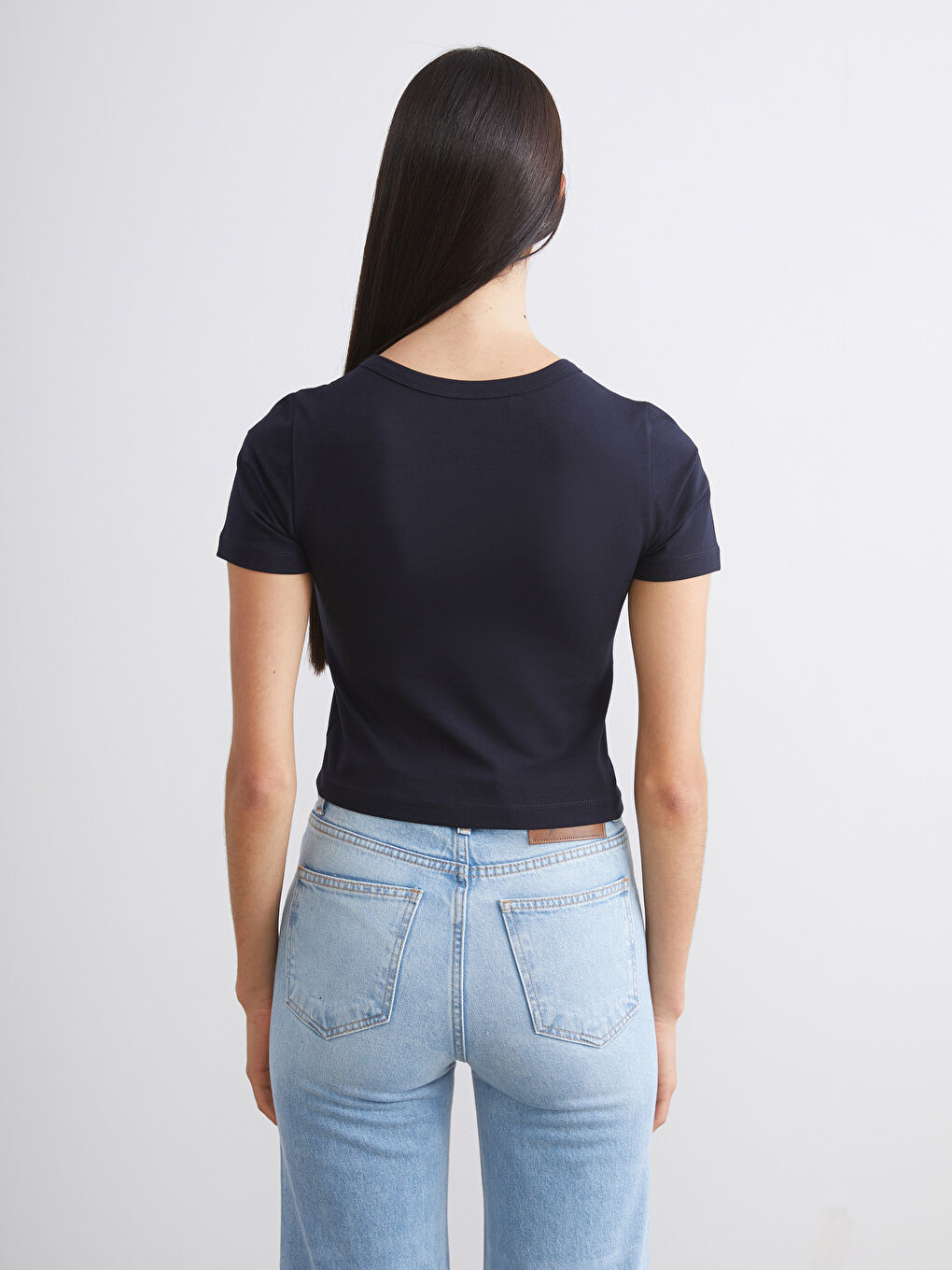 Pembe Bisiklet Yaka Kadın Crop 2'li-6