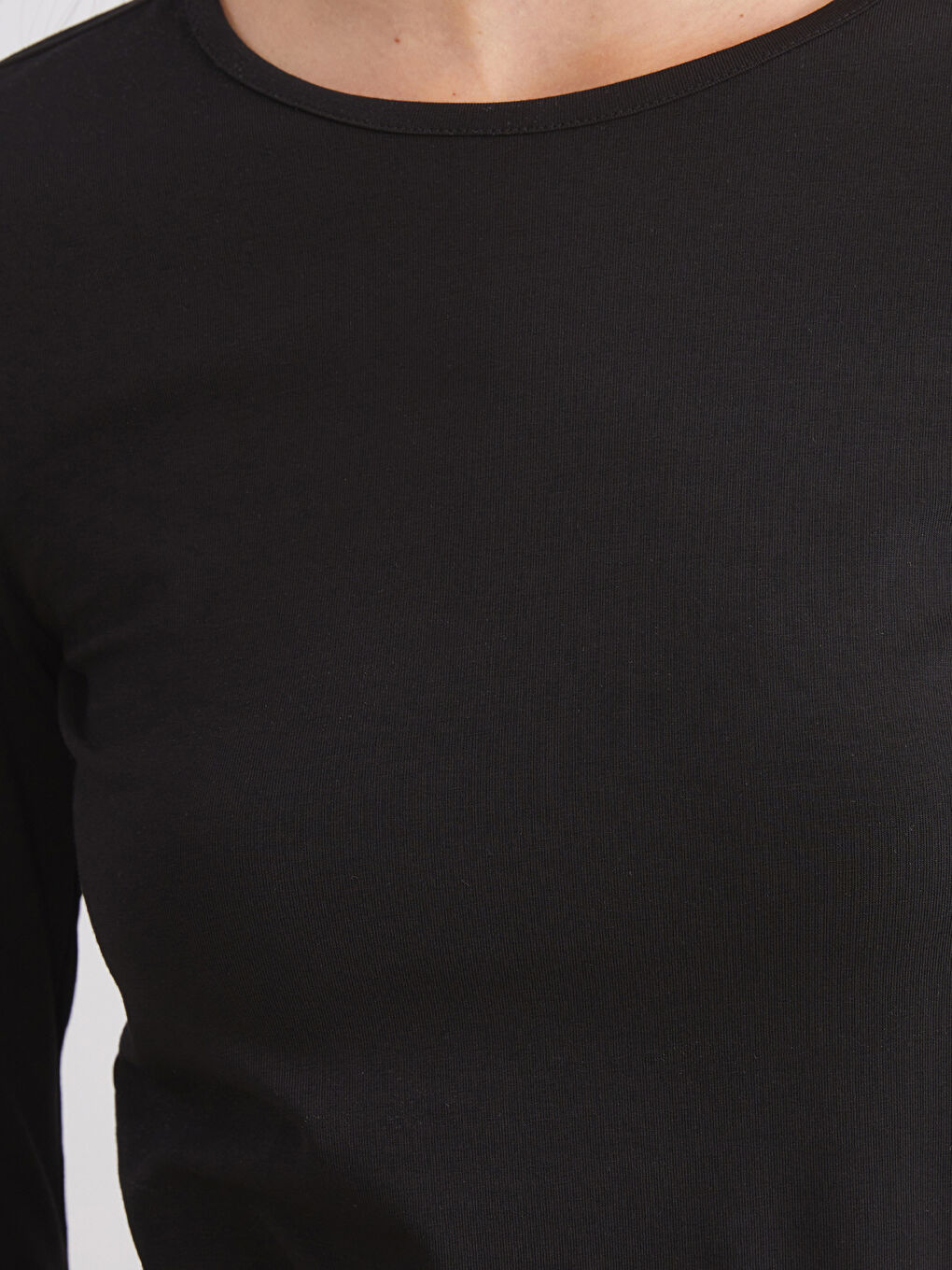 Siyah Bisiklet Yaka Kadın Body 2'li-5