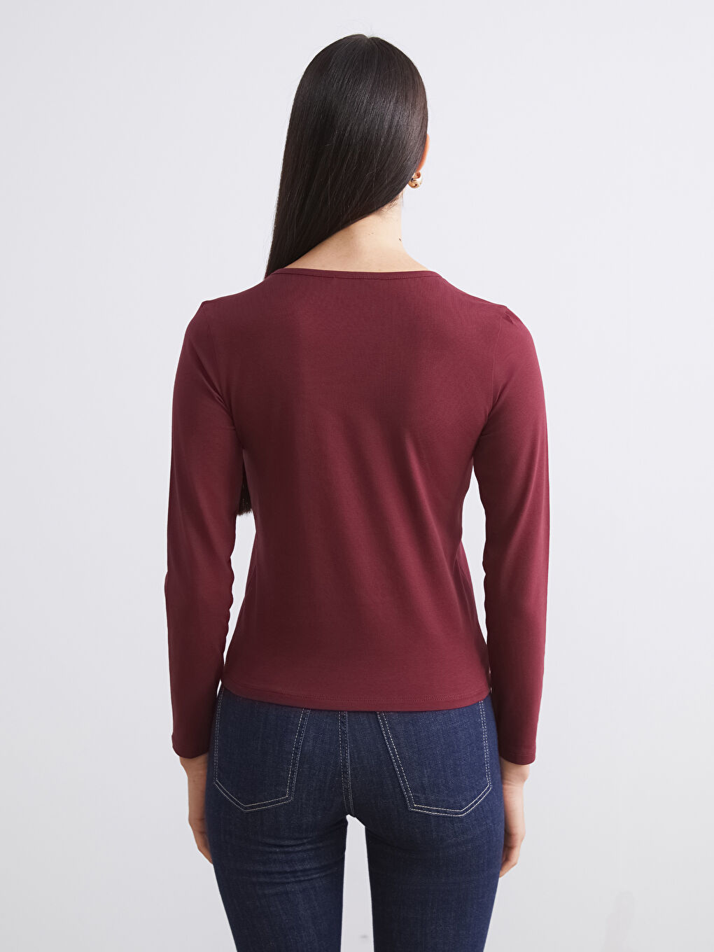 Kahverengi Bisiklet Yaka Kadın Body 2'li-7