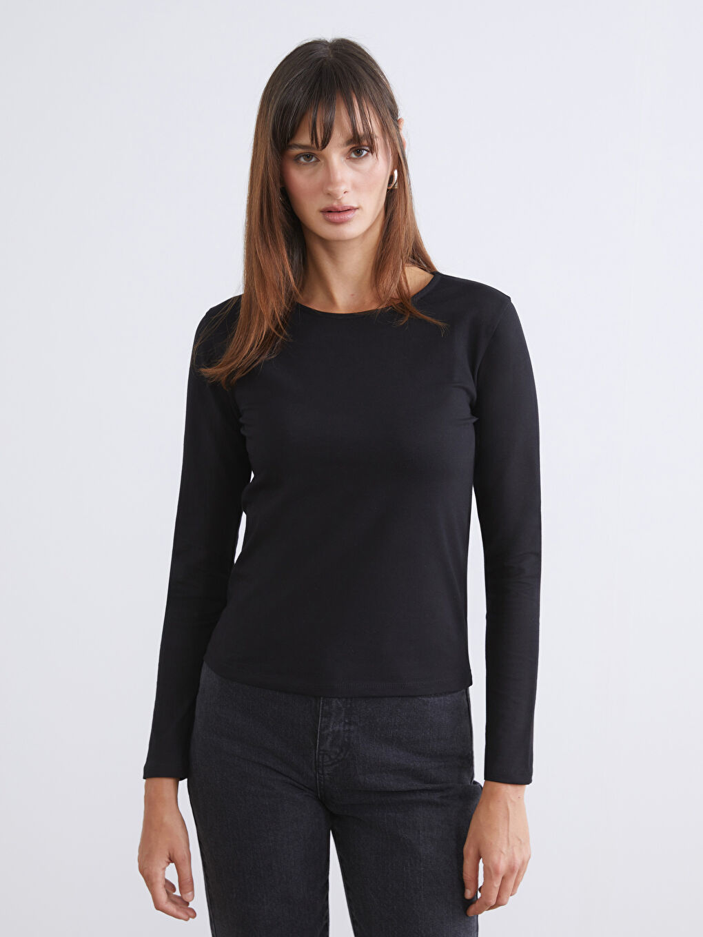 Beyaz Bisiklet Yaka Çizgili Kadın Body 2'li-2