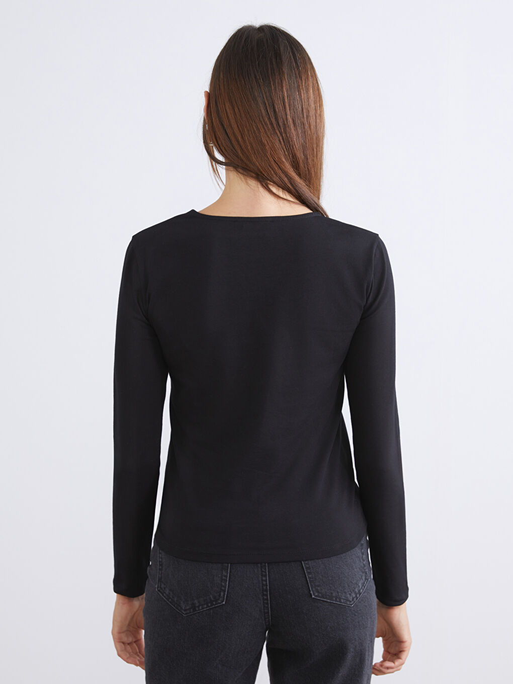 Beyaz Bisiklet Yaka Çizgili Kadın Body 2'li-6