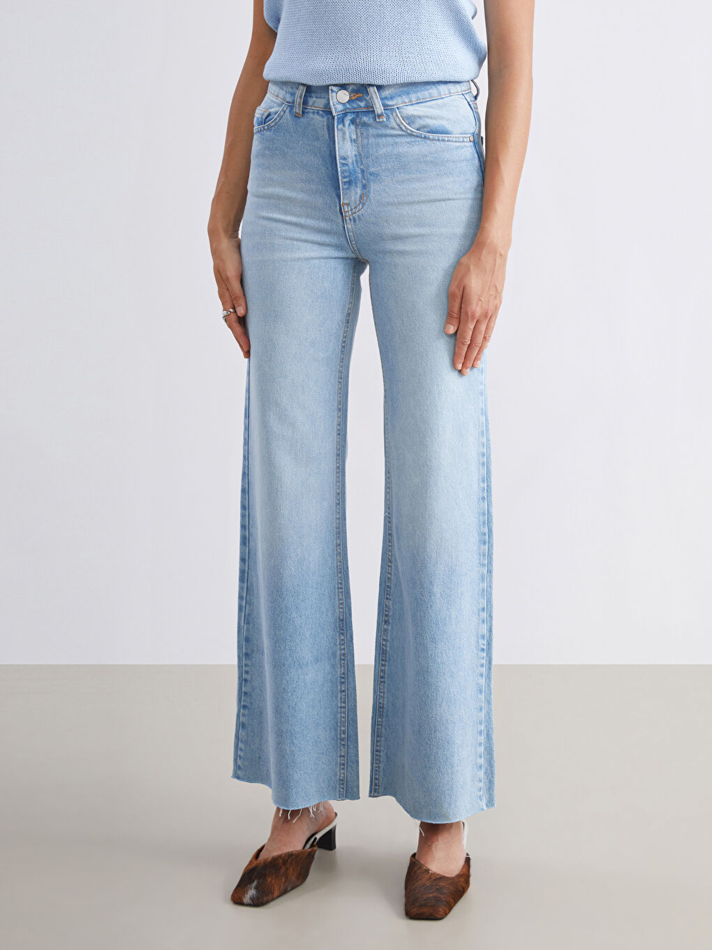 Mavi Wideleg Kadın Jean Pantolon-1