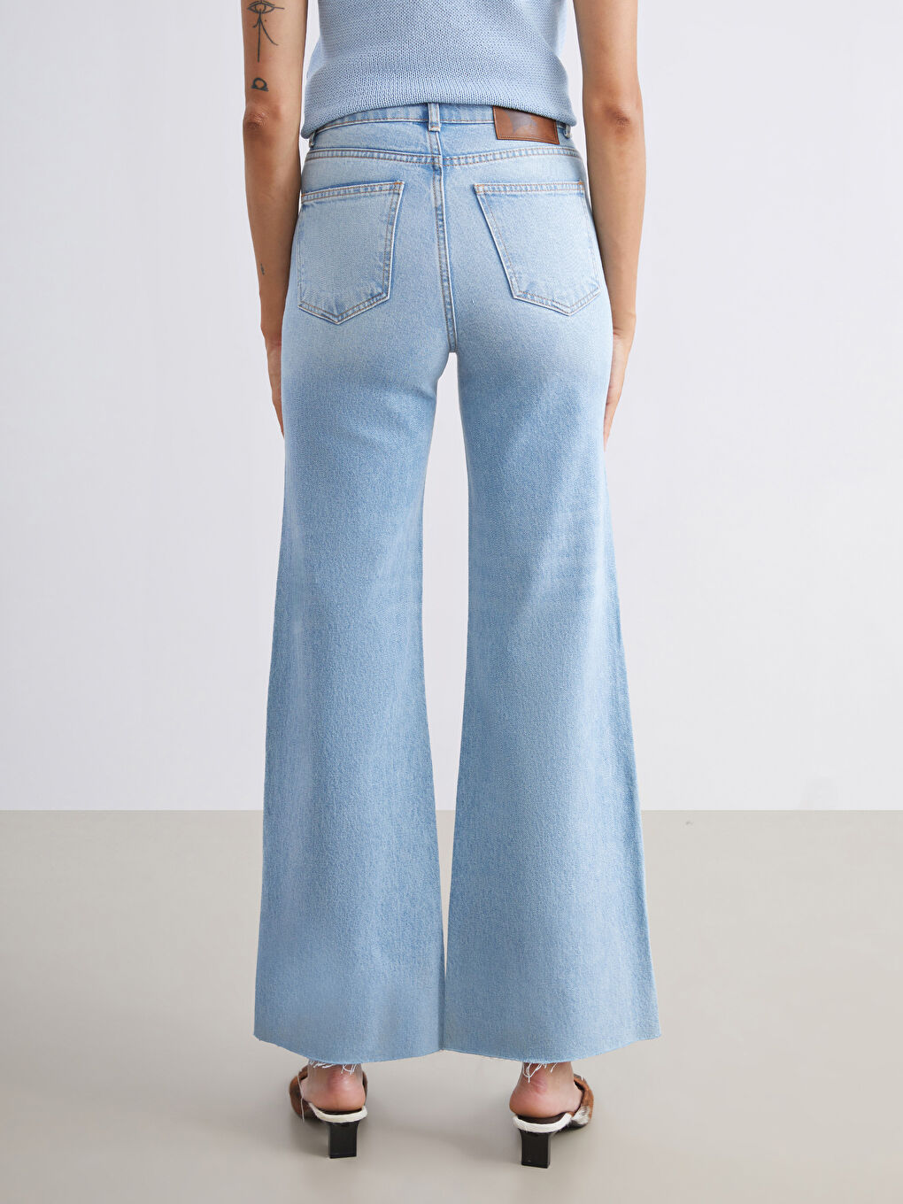 Mavi Wideleg Kadın Jean Pantolon-4