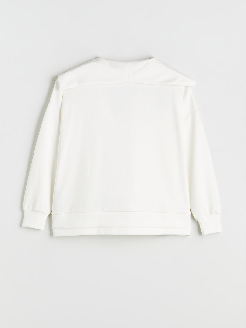 Ekru Polo Yaka Bağcıklı Bluz-5