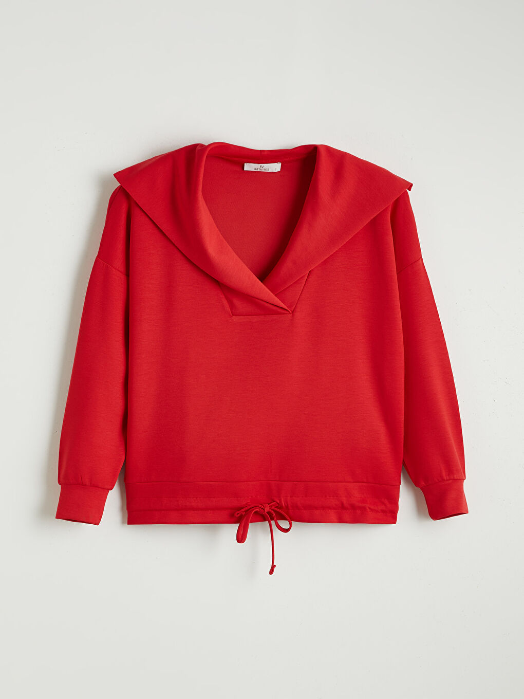 Kırmızı Polo Yaka Bağcıklı Bluz-4