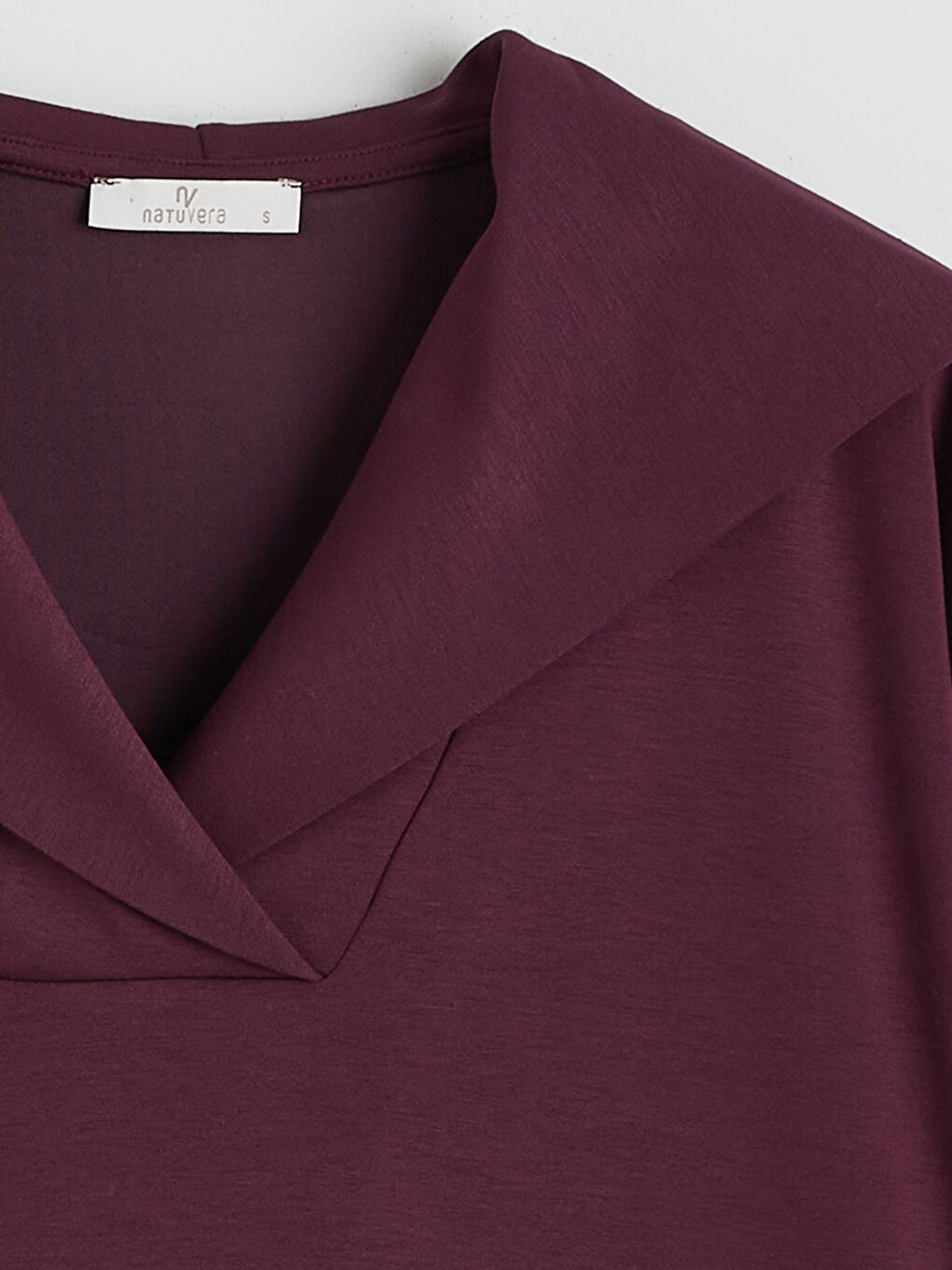 Bordo Şal Yaka Bağcıklı Bluz-5