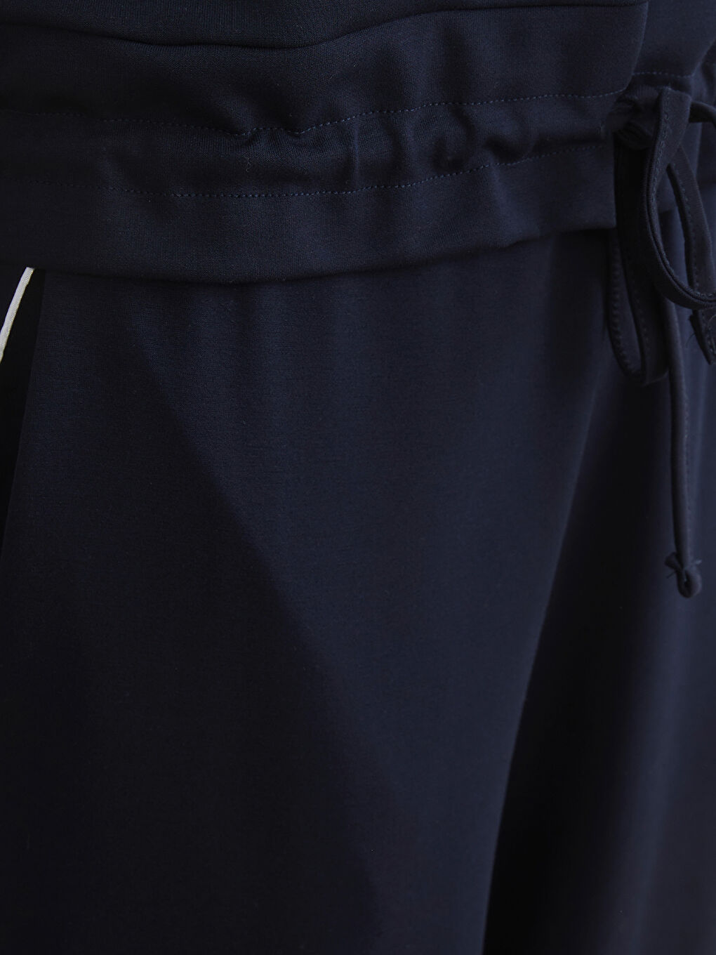 Lacivert Polo Yaka Bağcıklı Bluz-2