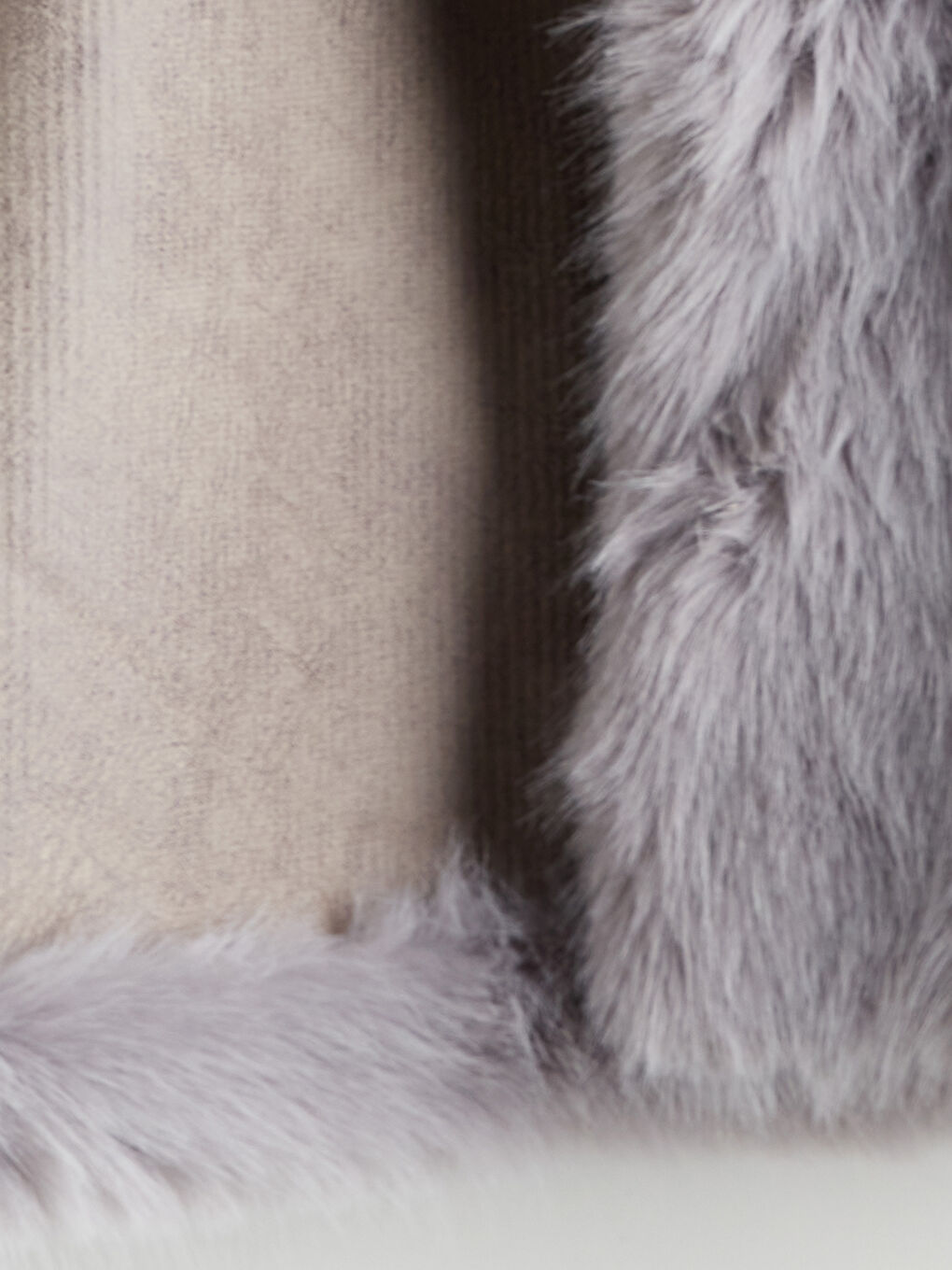 Gri Ceket Yaka Kadın Kürk Mont-7