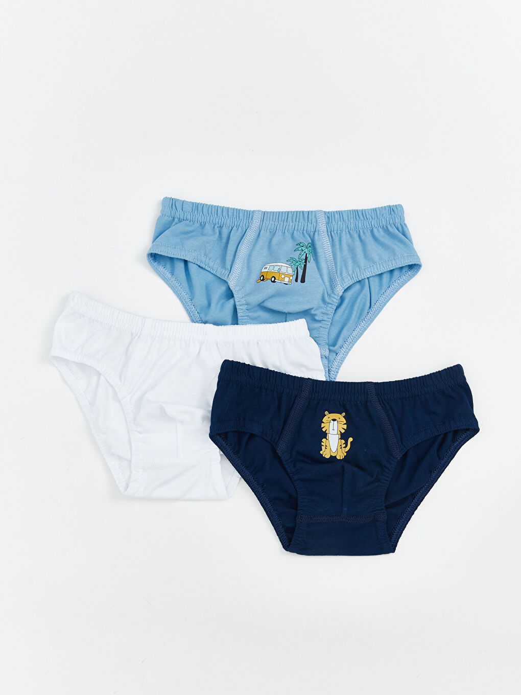 Boys' Printed Knickers with Elastic Waistband 3-Pack