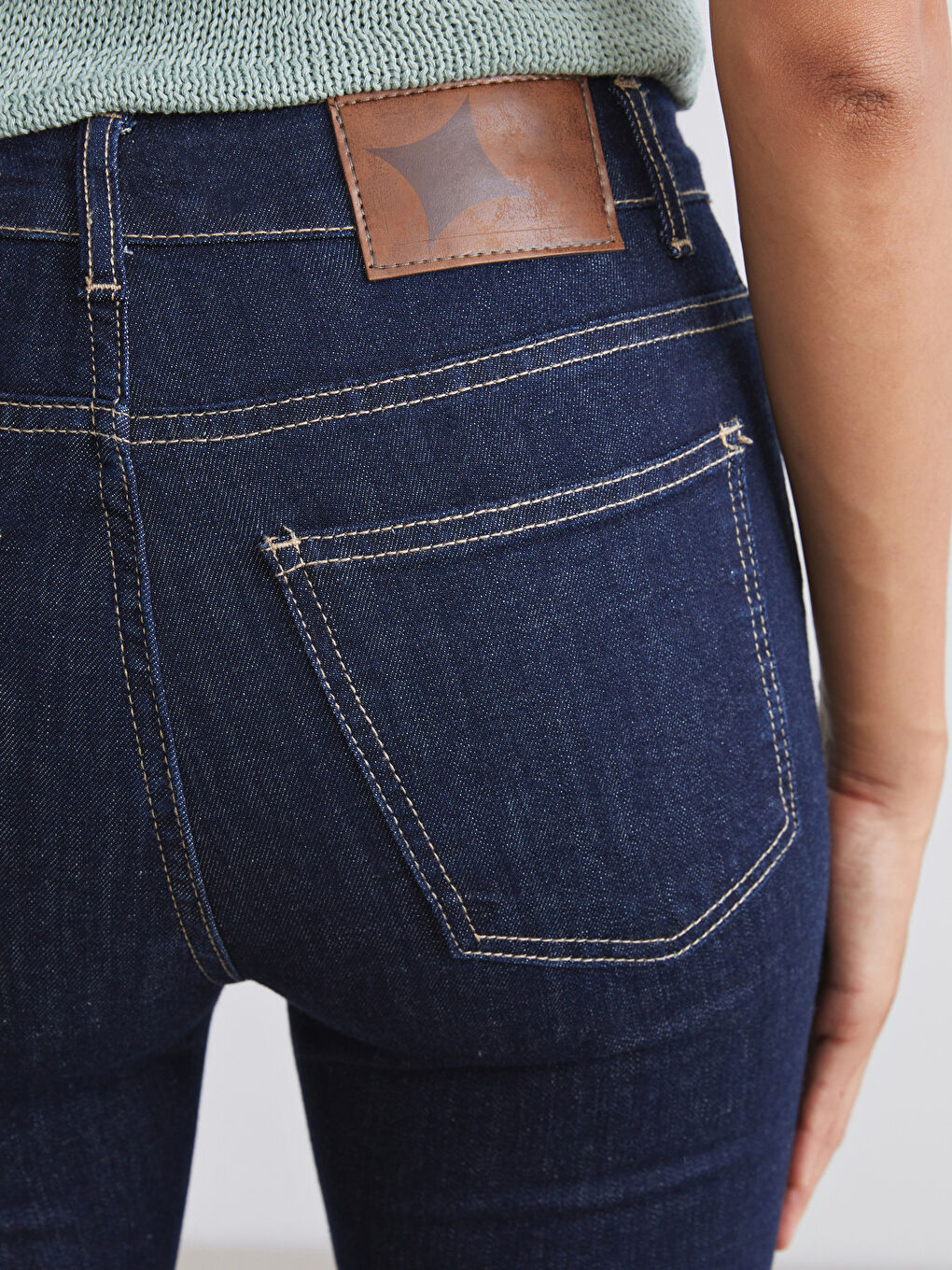 Lacivert Flare Kadın Jean Pantolon-3