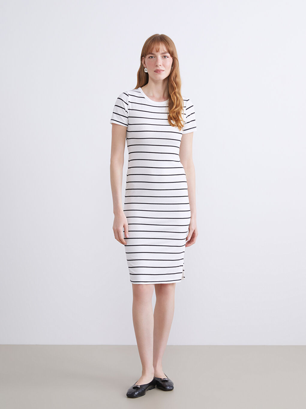 Crew Neck Striped Dress