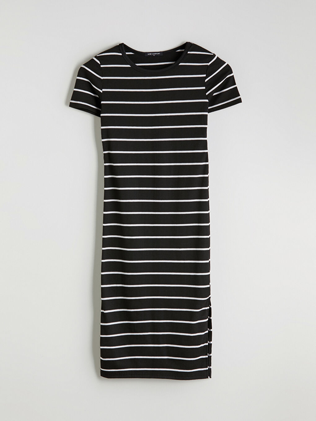 Crew Neck Striped Dress-4
