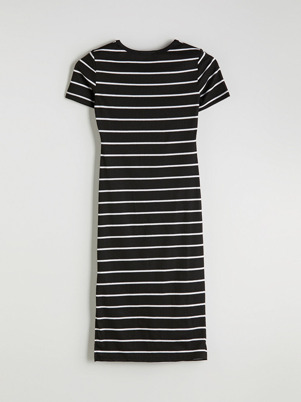 Crew Neck Striped Dress-5
