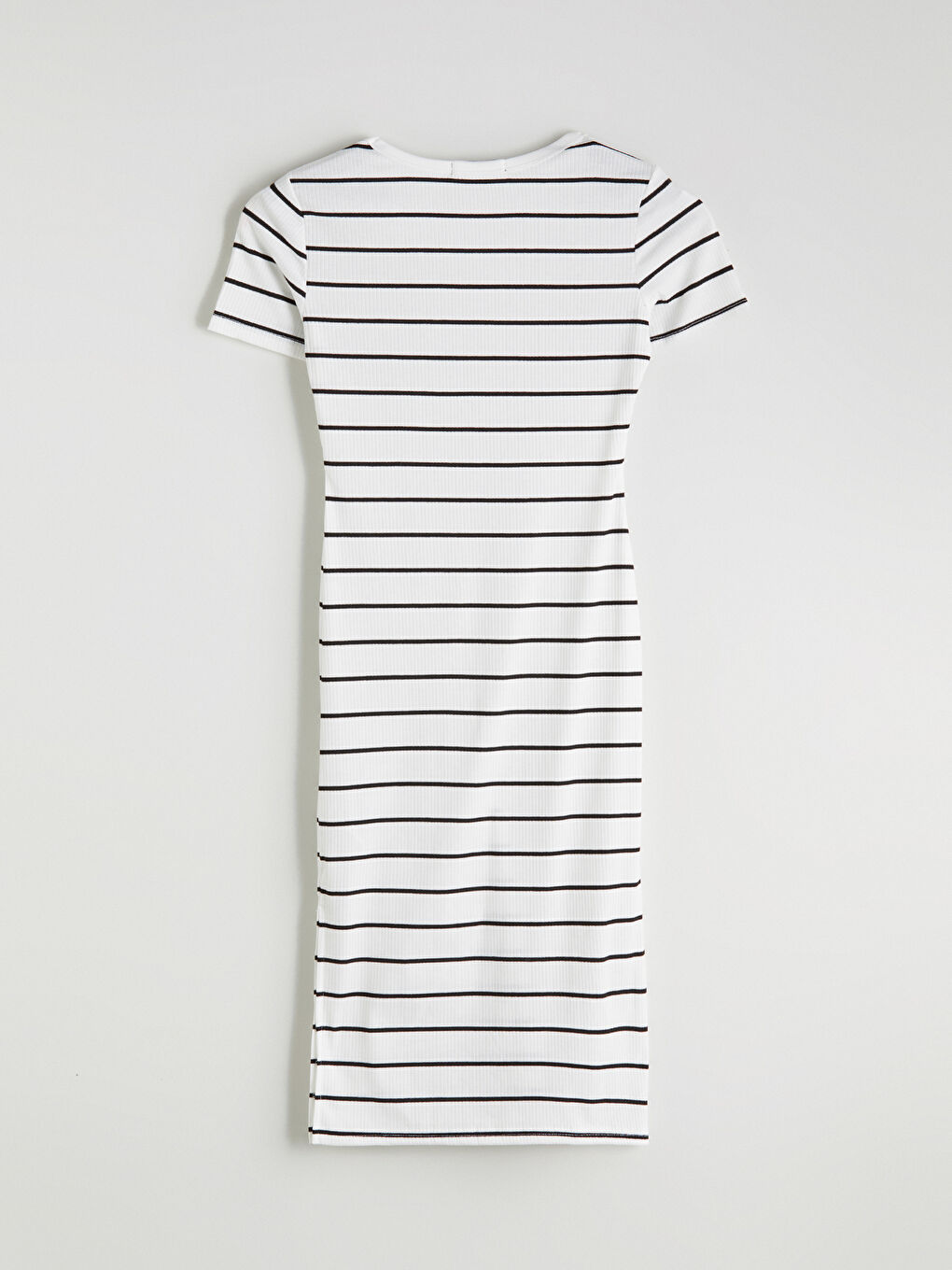 Crew Neck Striped Dress-5