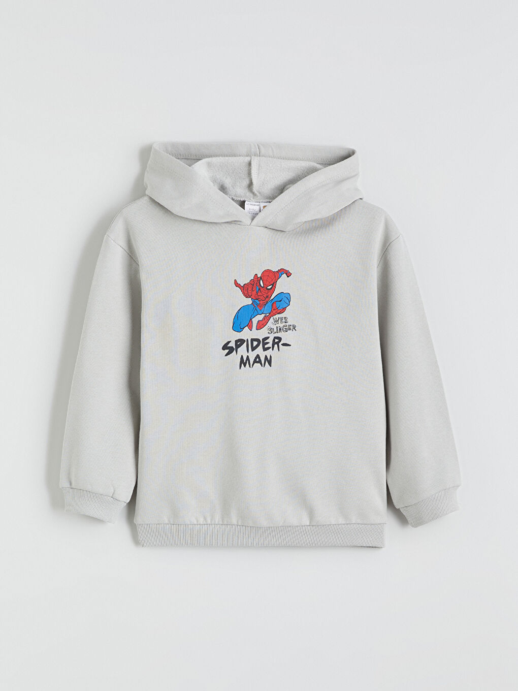 Gri Spider-Man Baskılı Erkek Çocuk Kalın Sweatshirt