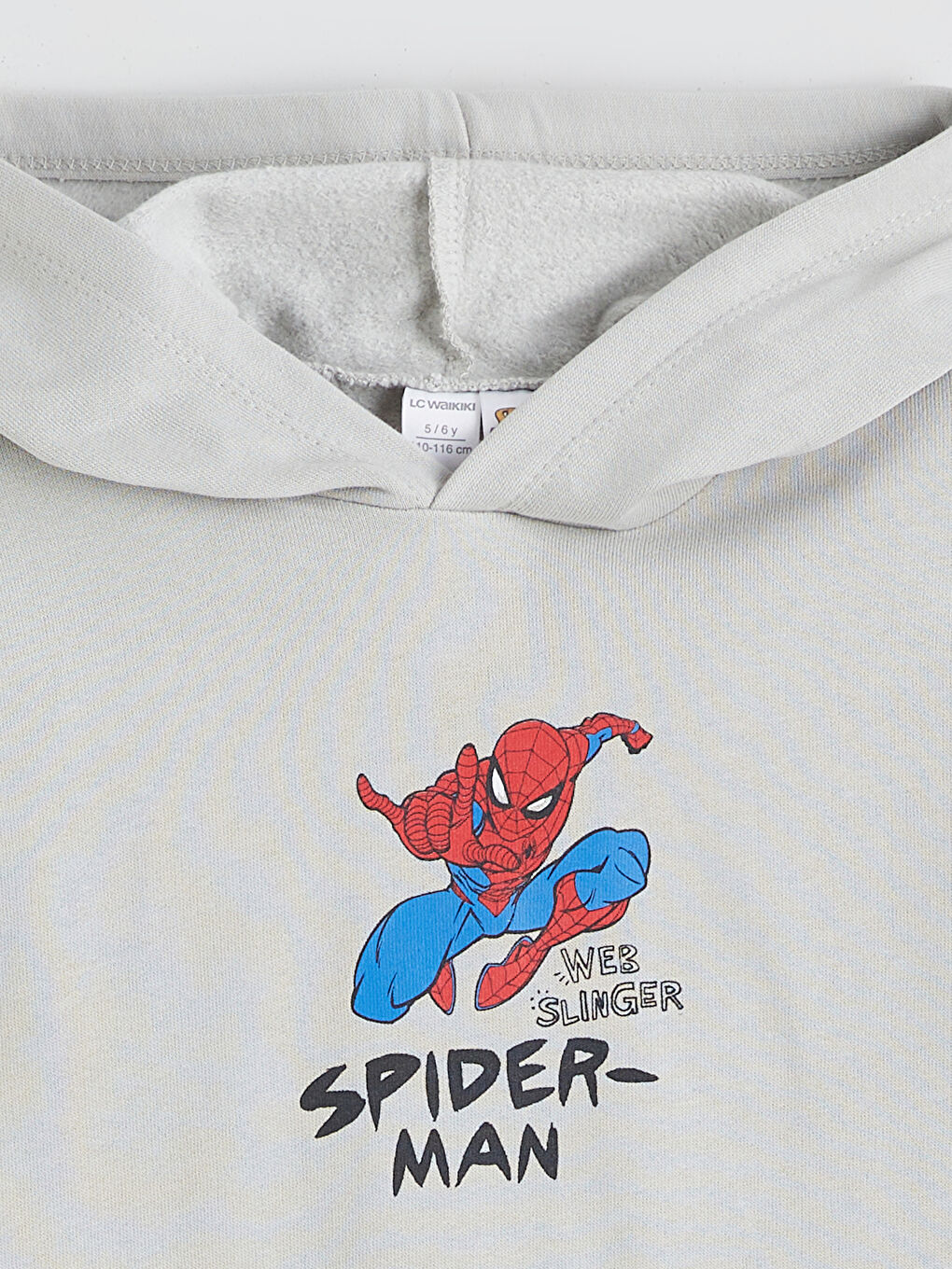 Gri Spider-Man Baskılı Erkek Çocuk Kalın Sweatshirt-1