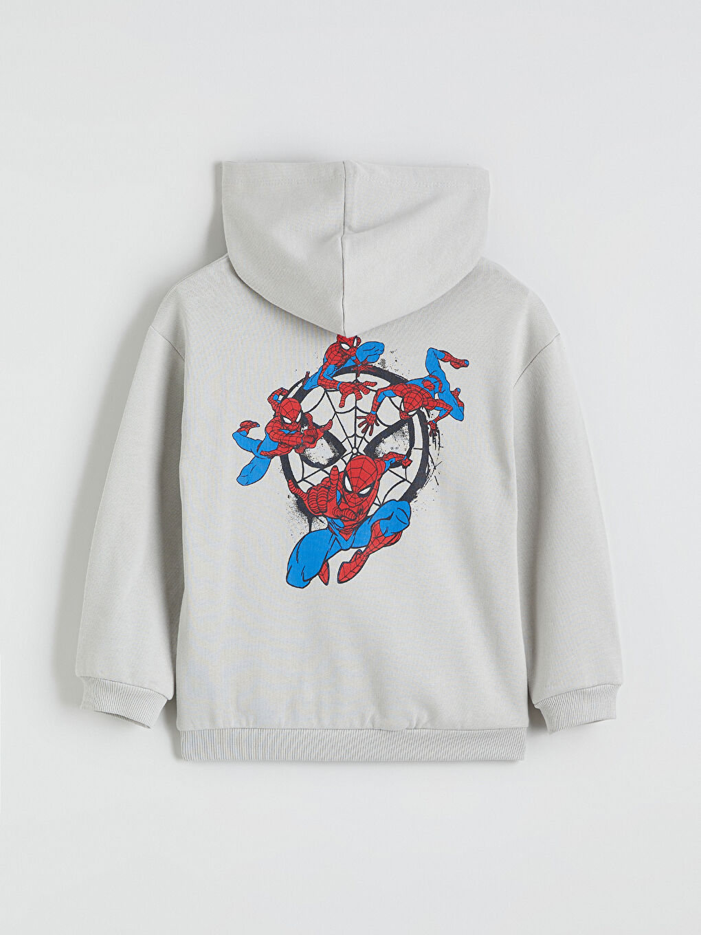 Gri Spider-Man Baskılı Erkek Çocuk Kalın Sweatshirt-3