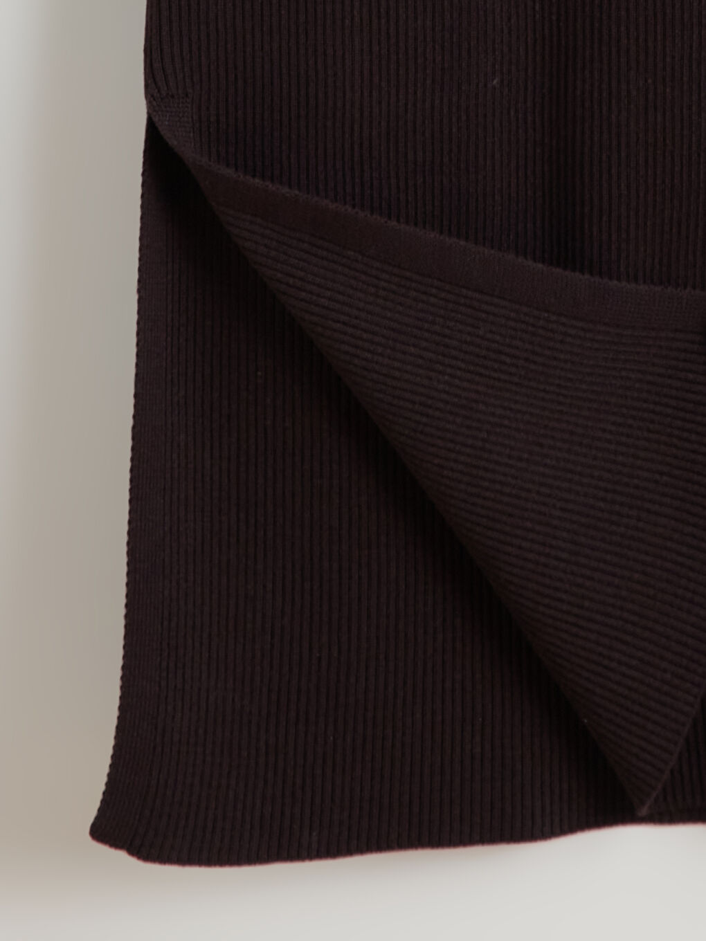 Kahverengi Bisiklet Yaka Triko Elbise-5