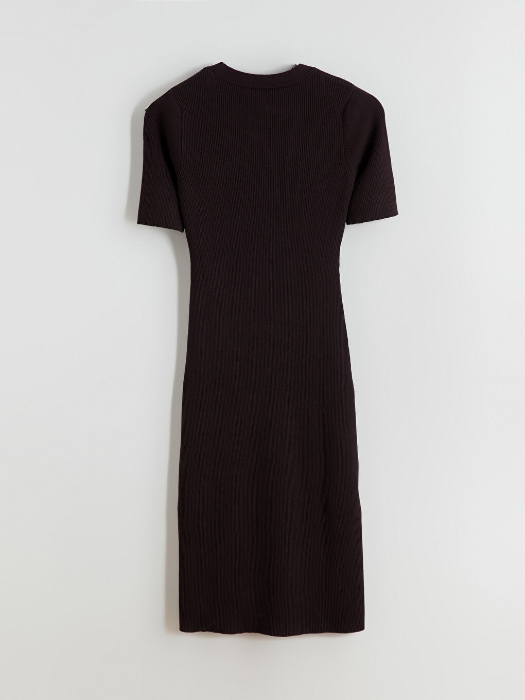 Kahverengi Bisiklet Yaka Triko Elbise-6