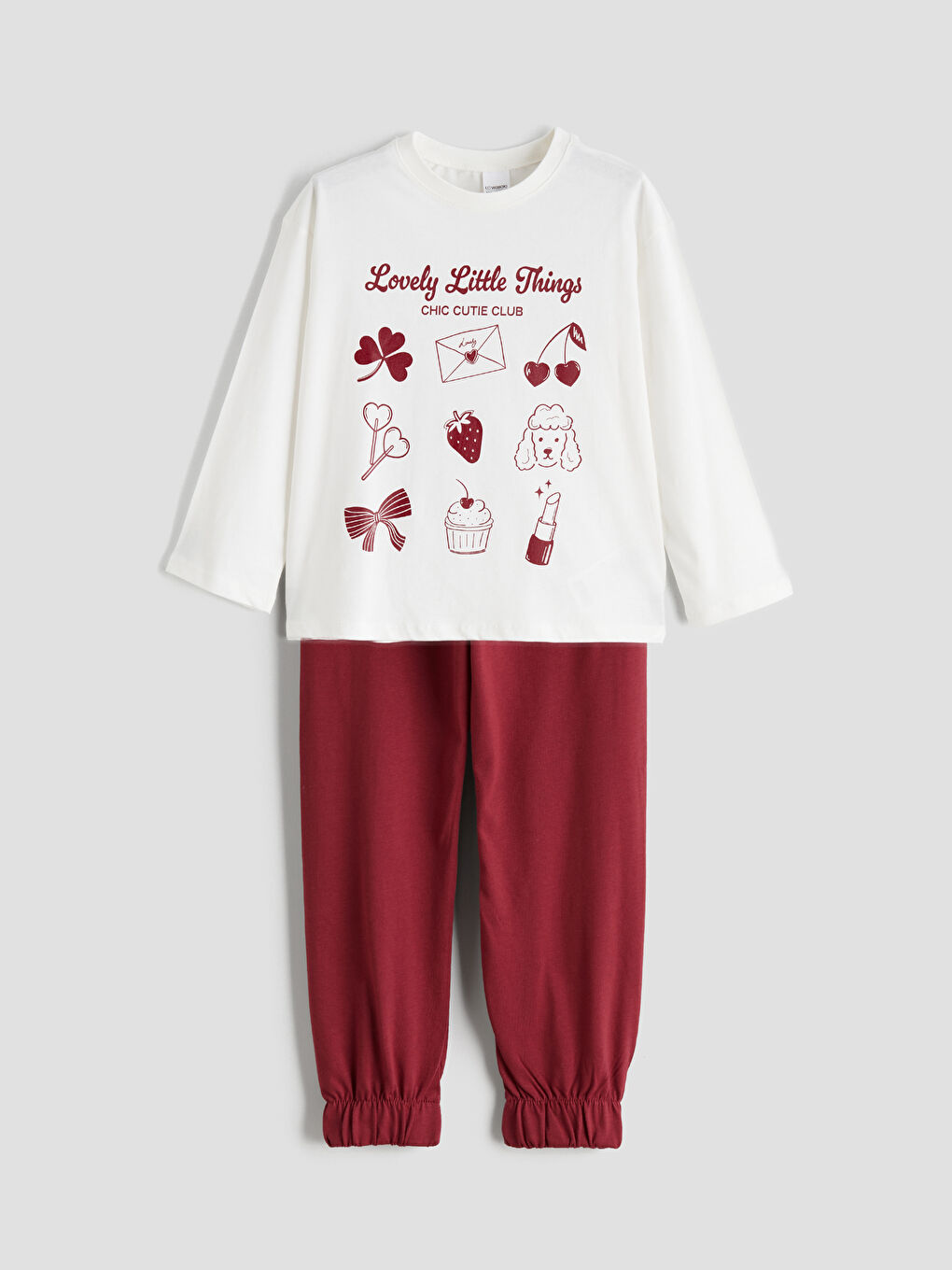 Crew Neck Girls' Pyjama Set