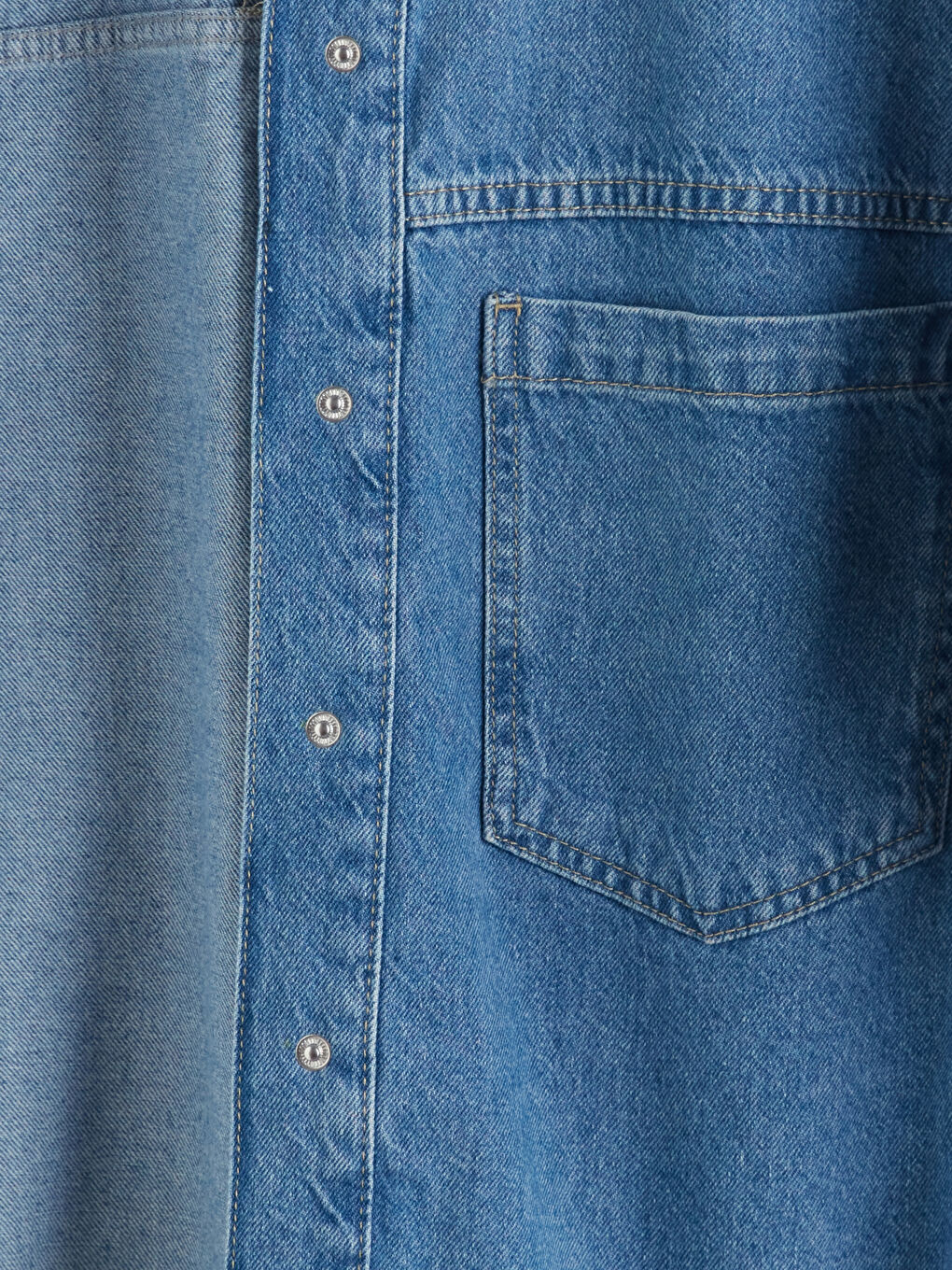 İndigo Gömlek Yaka Kadın Jean Ceket-8