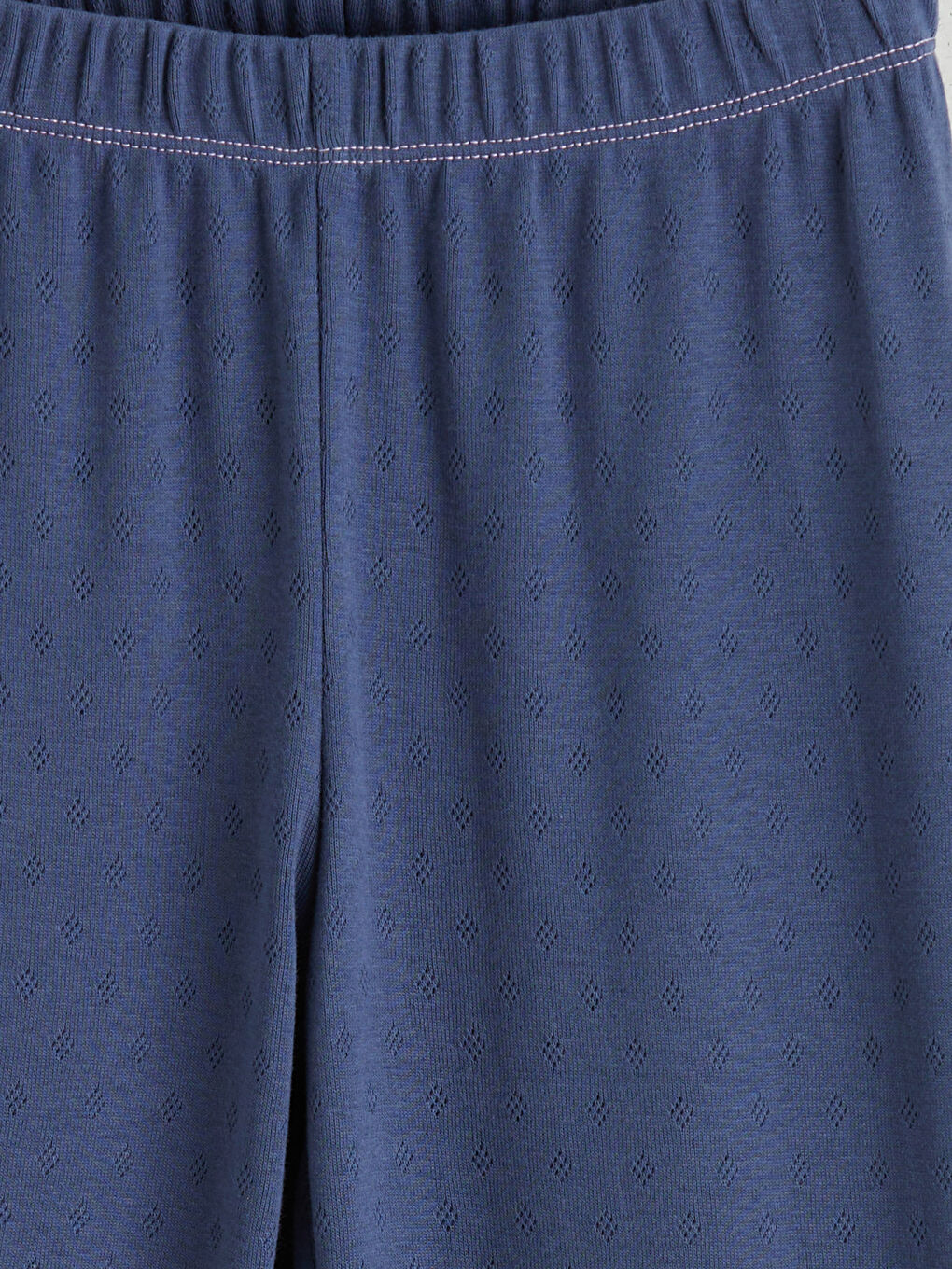 Mavi Beli Lastikli Kız Çocuk Pijama Alt-2