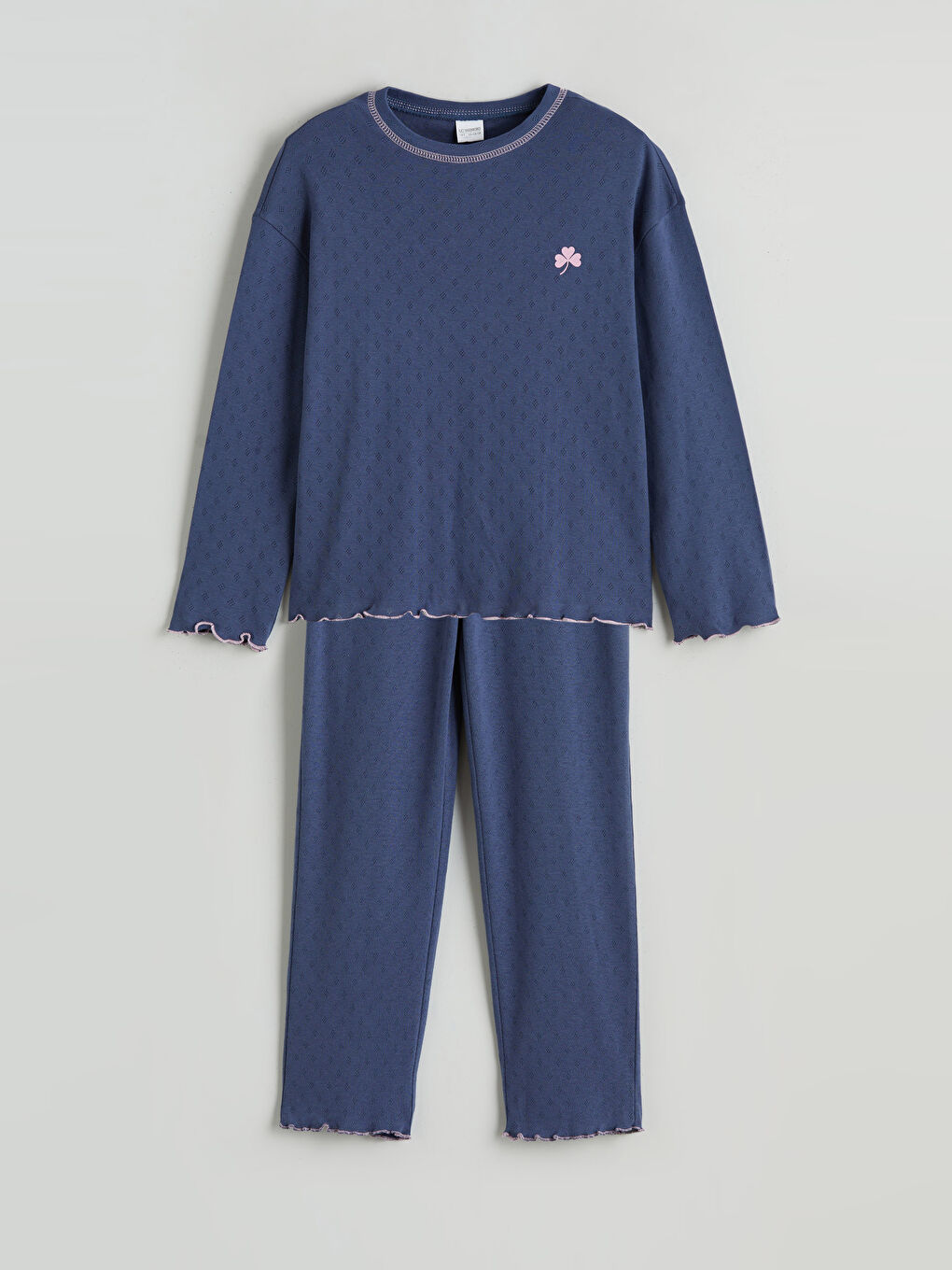 Піжамний комплект для дівчаток з круглим вирізом горловини