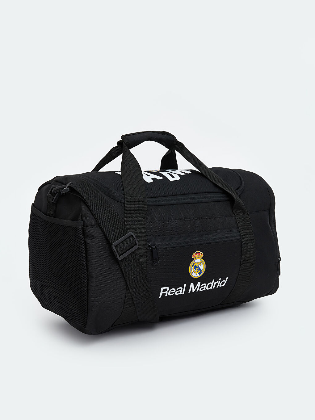 Siyah Real Madrid Baskılı Erkek Spor Çantası-1