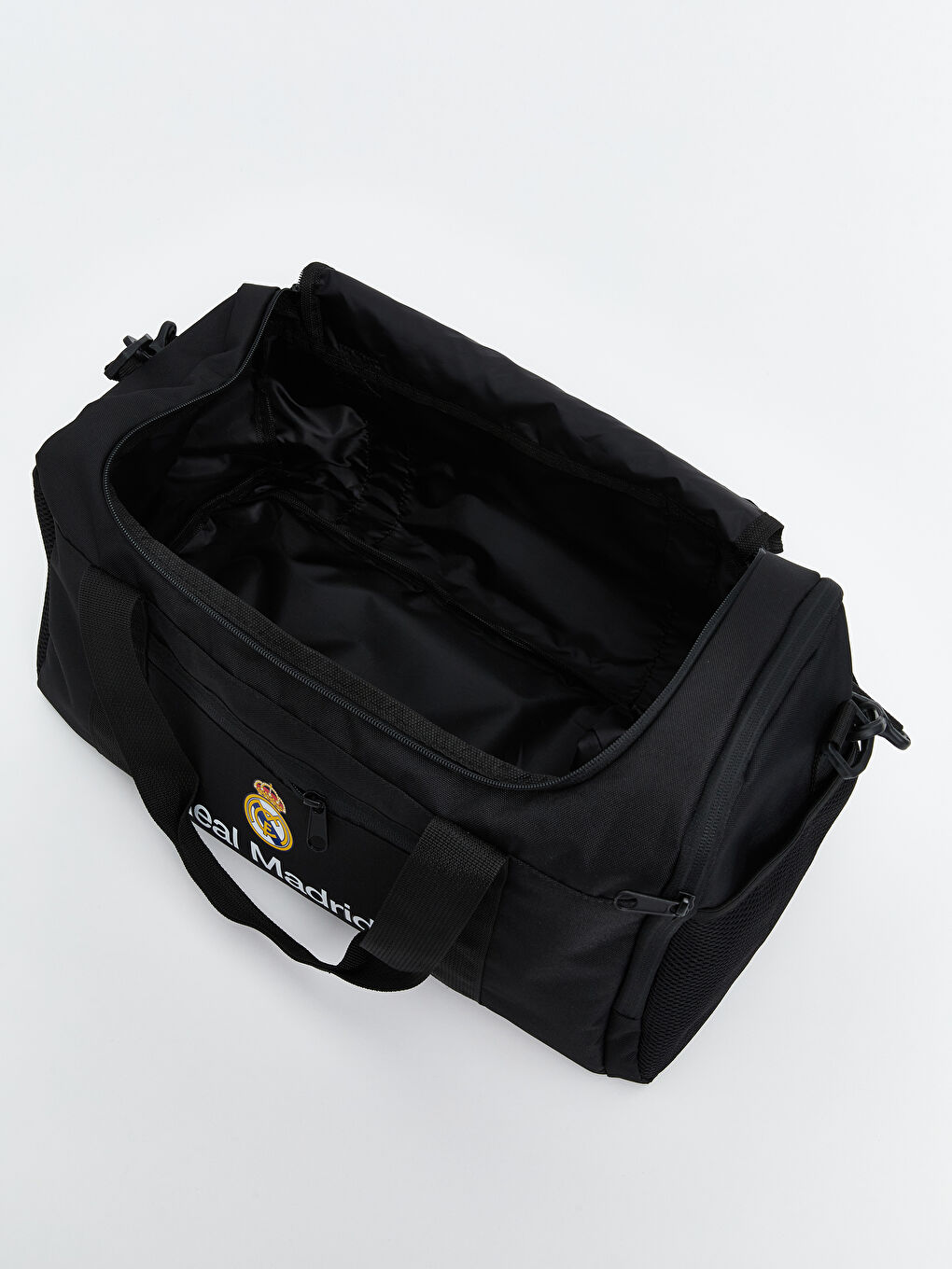 Siyah Real Madrid Baskılı Erkek Spor Çantası-3