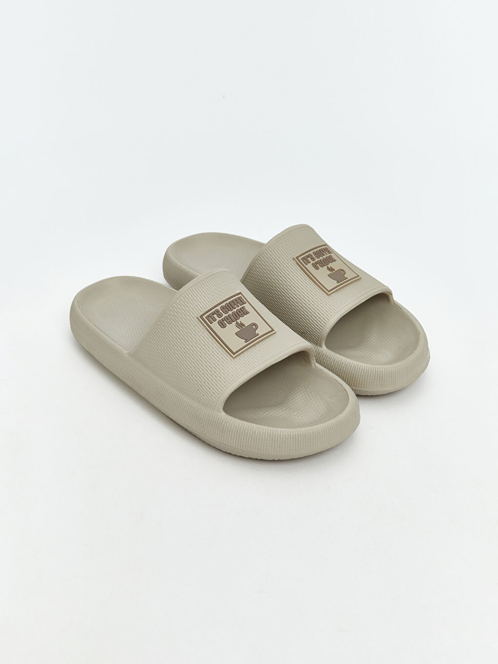 Kahverengi Baskılı Tek Bantlı Erkek Terlik